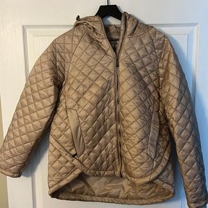 BCBGMAXAZRIA HOODED ZIP UP JACKET. FILLED WITH WATER BOTTLES.  ZIP POCKETS NWT